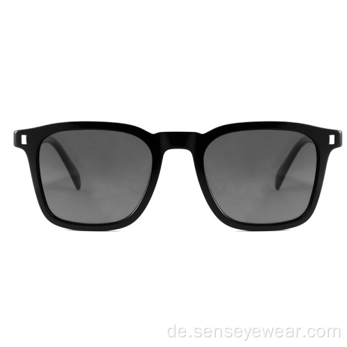 Quadratische trendige Sonnenbrille Vintage Acetat -Schräg -Sonnenbrille